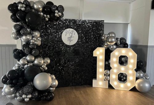 1 Light-up PROM letters displayed against a staircase for a school prom event