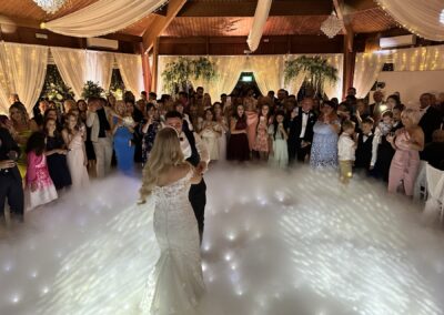 Dancing on the Clouds dry ice effect during a first dance at The Ravenswood wedding venue